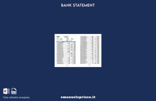 modello word di estratto conto bancario Exim Bangladesh in stile verificato